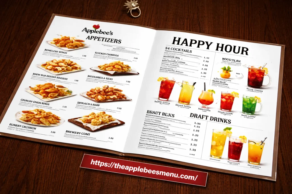 Applebee's menu Happy Hour specials